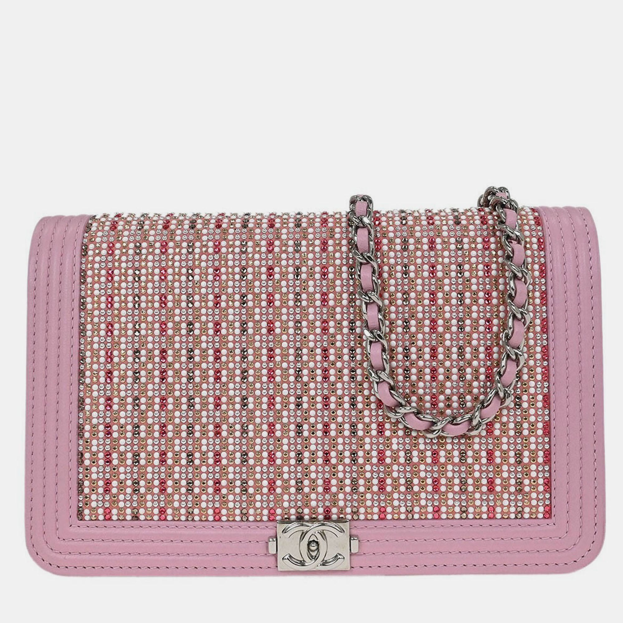 Chanel Pink Lambskin Rhinestone WOC Wallet On Chain
Chanel Pink Lambskin Rhinestone WOC Wallet On Chain