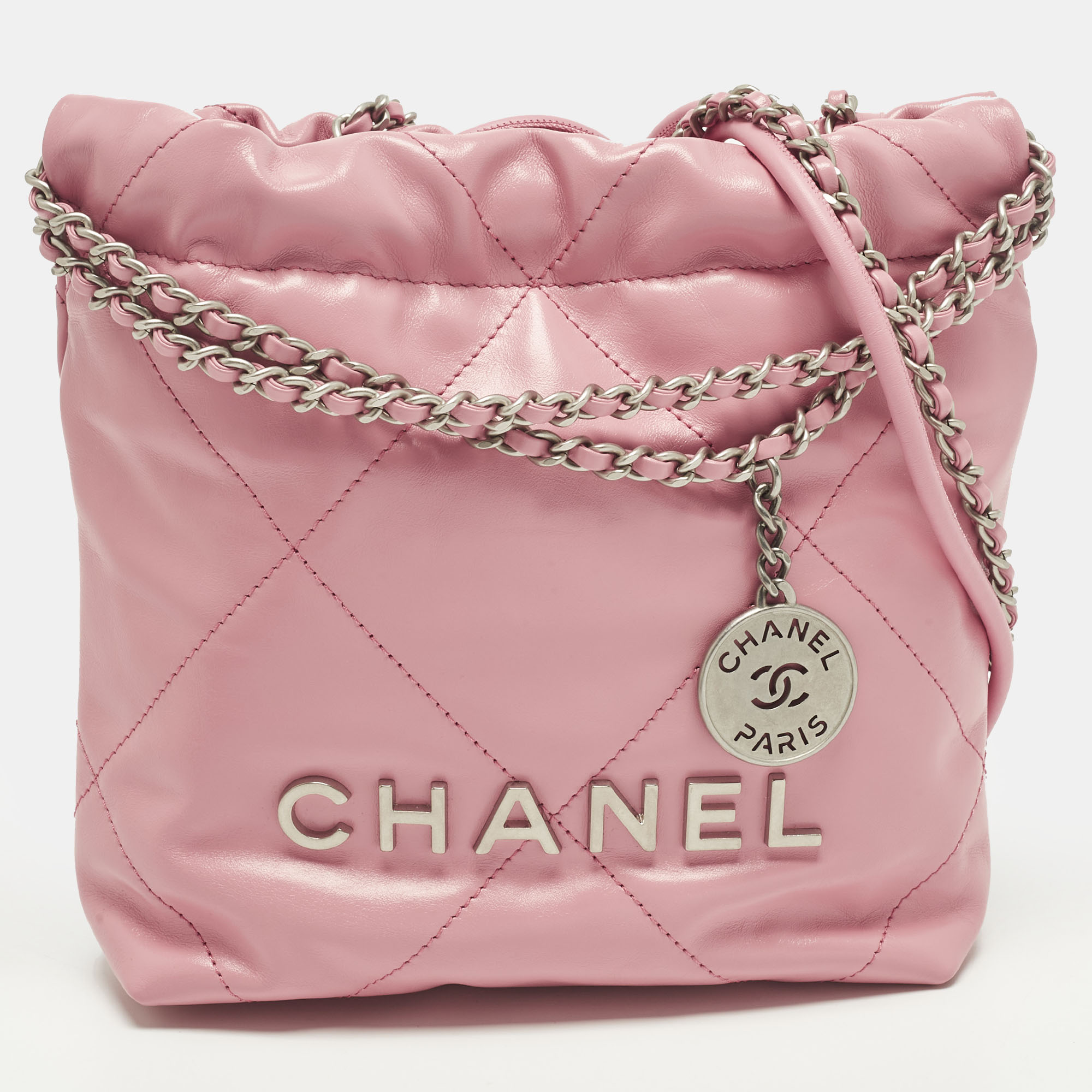 Chanel 22 Mini Pink Quilted Leather Chain Bag
Chanel 22 Mini Pink Quilted Leather Chain Bag