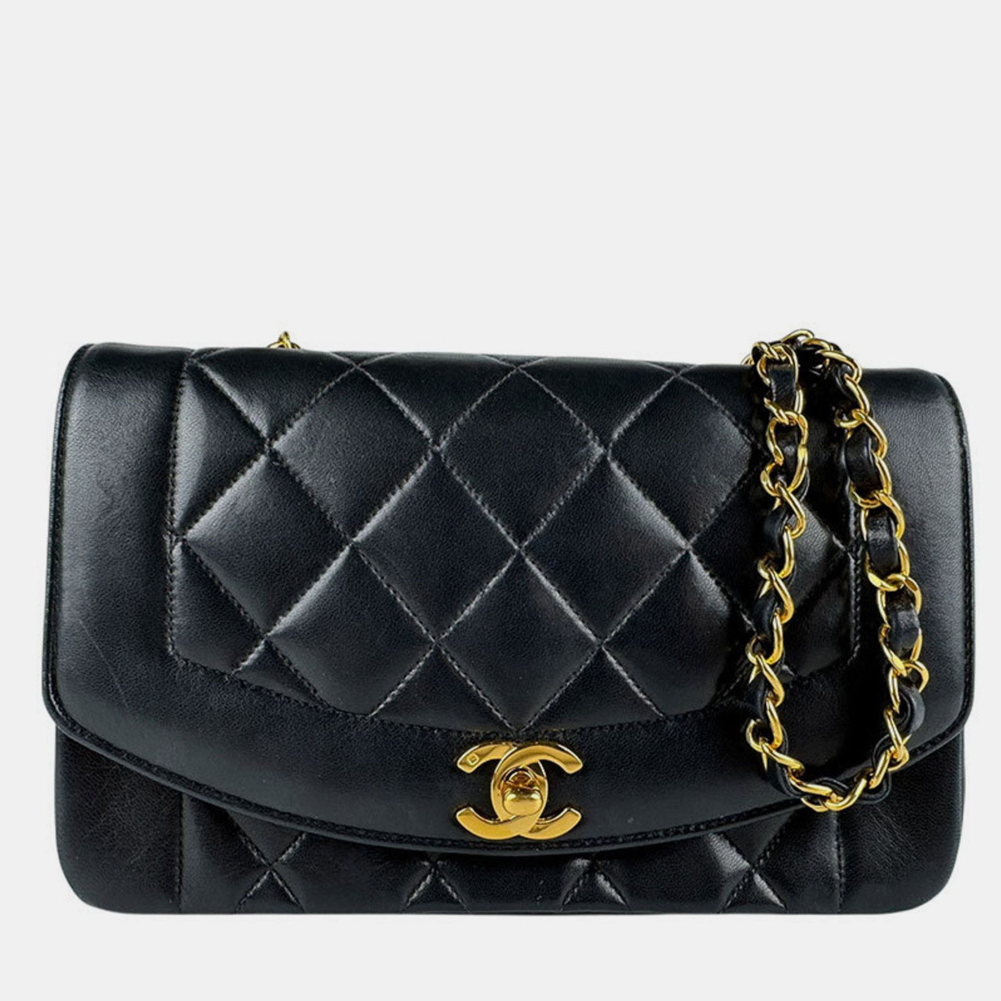 Chanel Diana Shoulder Bag In Leather Metal Black And Gold For Women
Chanel Diana Shoulder Bag In Leather Metal Black And Gold For Women