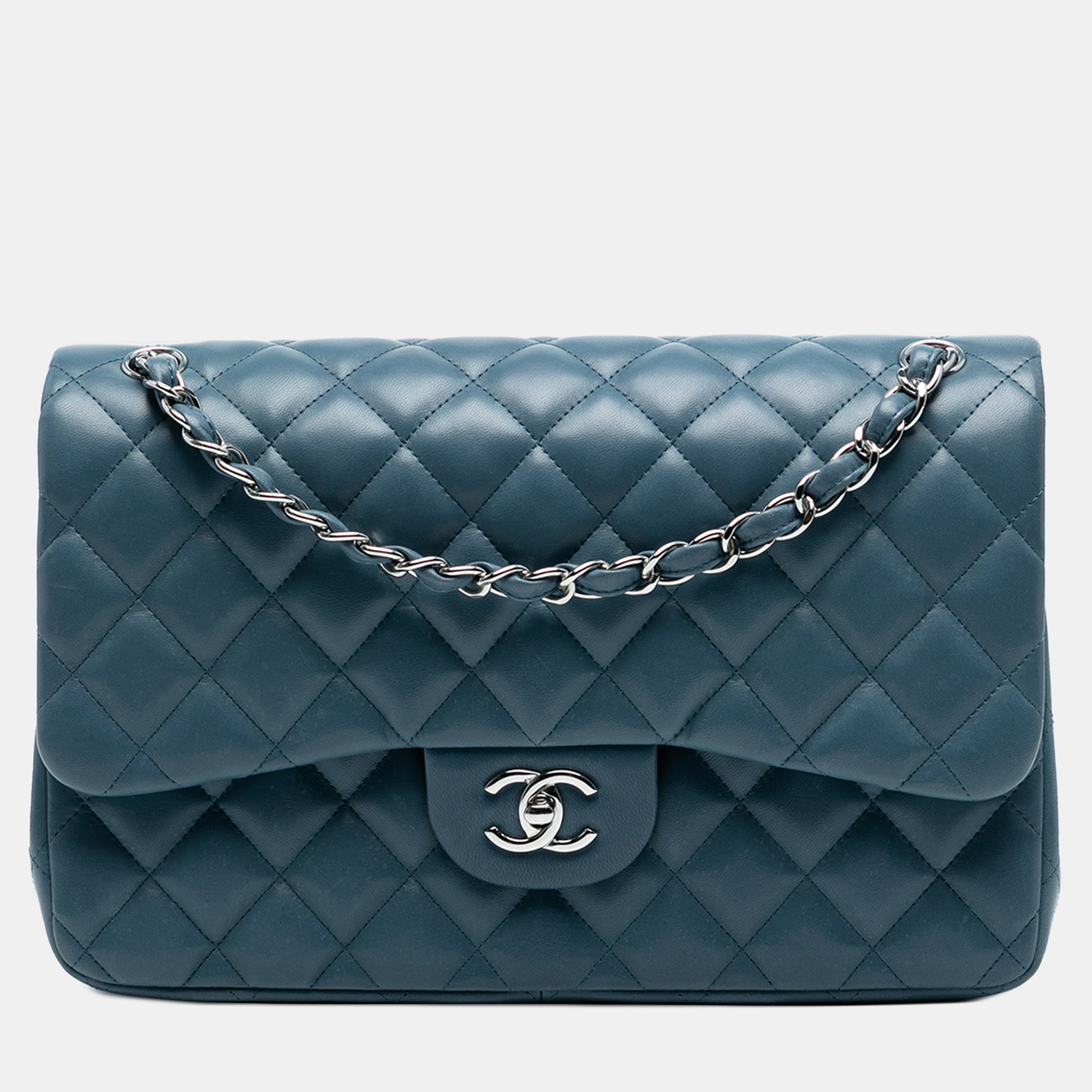 Chanel Blue Jumbo Classic Lambskin Double Flap
Chanel Blue Jumbo Classic Lambskin Double Flap