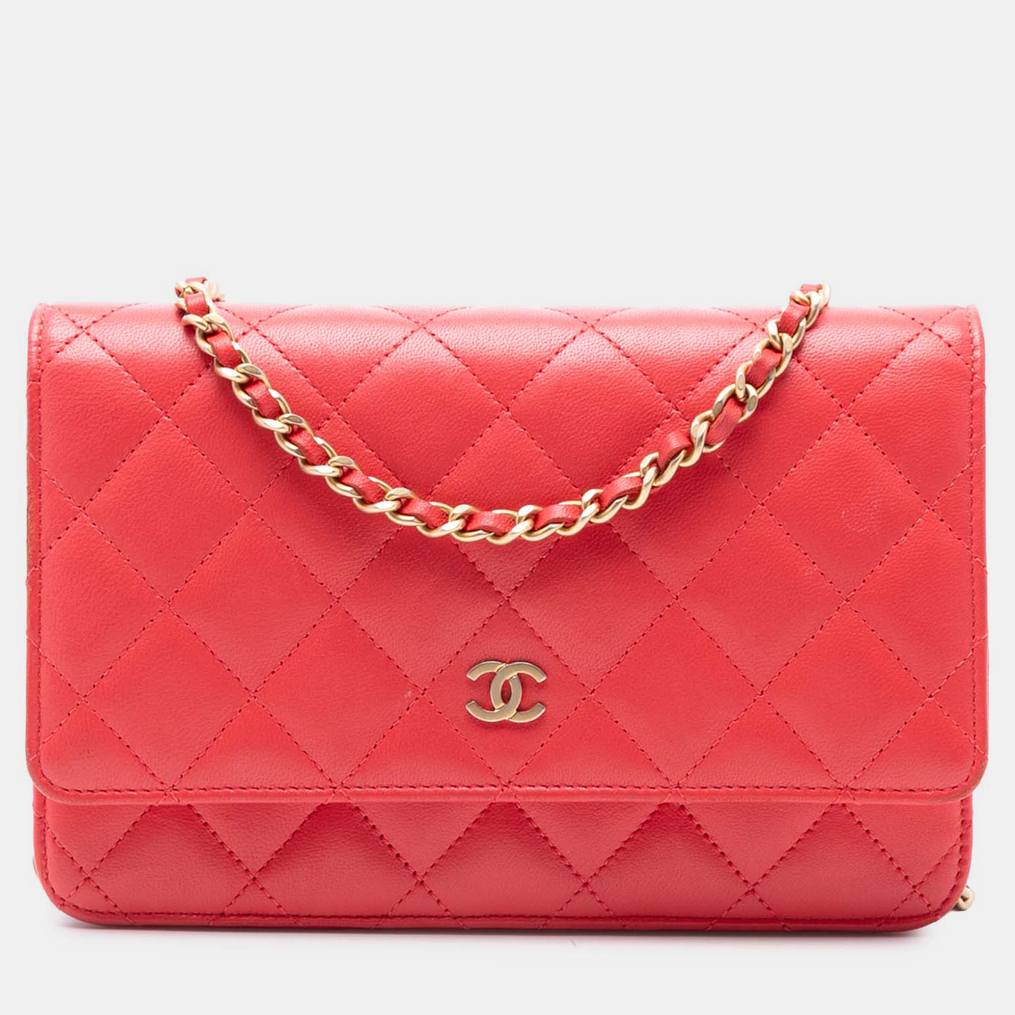 Chanel Red CC Quilted Lambskin Wallet on Chain
Chanel Red CC Quilted Lambskin Wallet on Chain