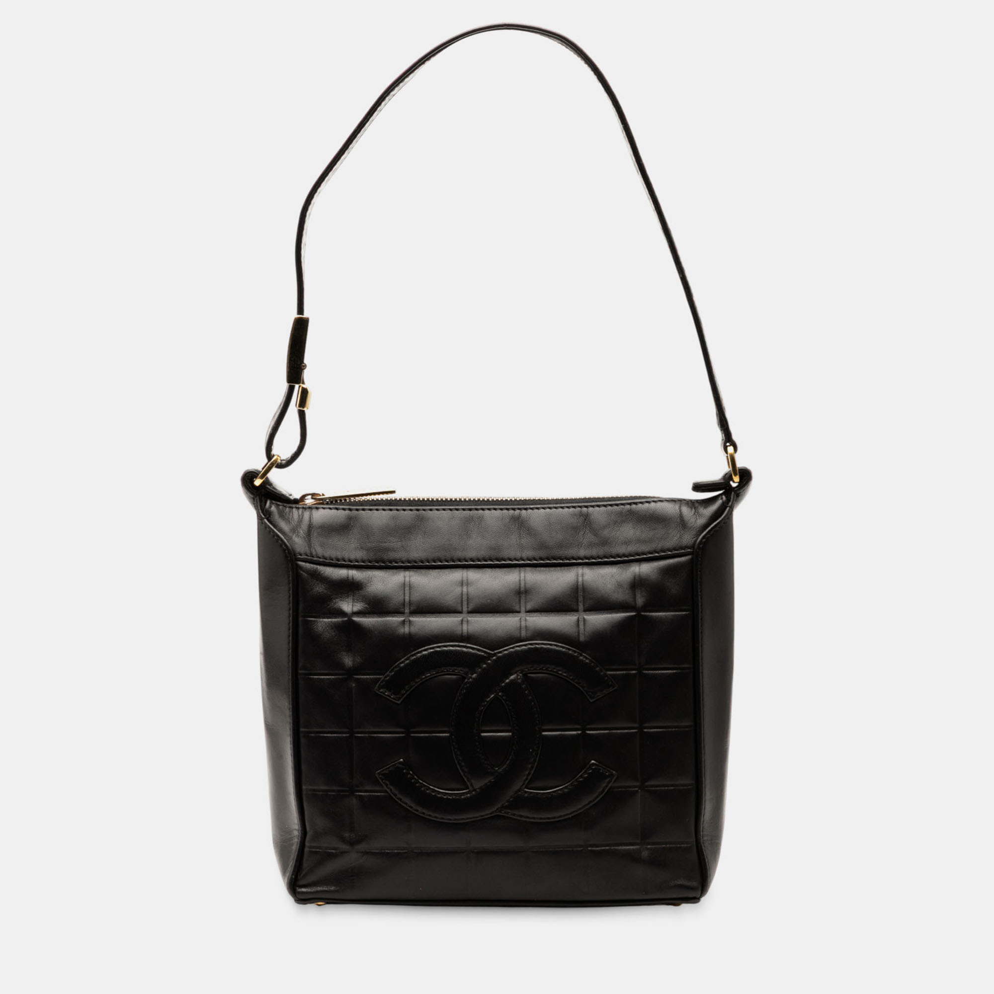 Chanel Black CC Chocolate Bar Lambskin Shoulder Bag
Chanel Black CC Chocolate Bar Lambskin Shoulder Bag