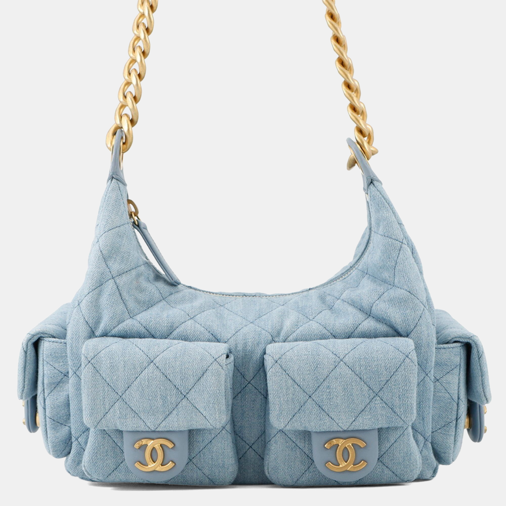 Chanel Chain Shoulder Bag Hobo Matelasse Coco Mark Denim, Blue
Chanel Chain Shoulder Bag Hobo Matelasse Coco Mark Denim, Blue