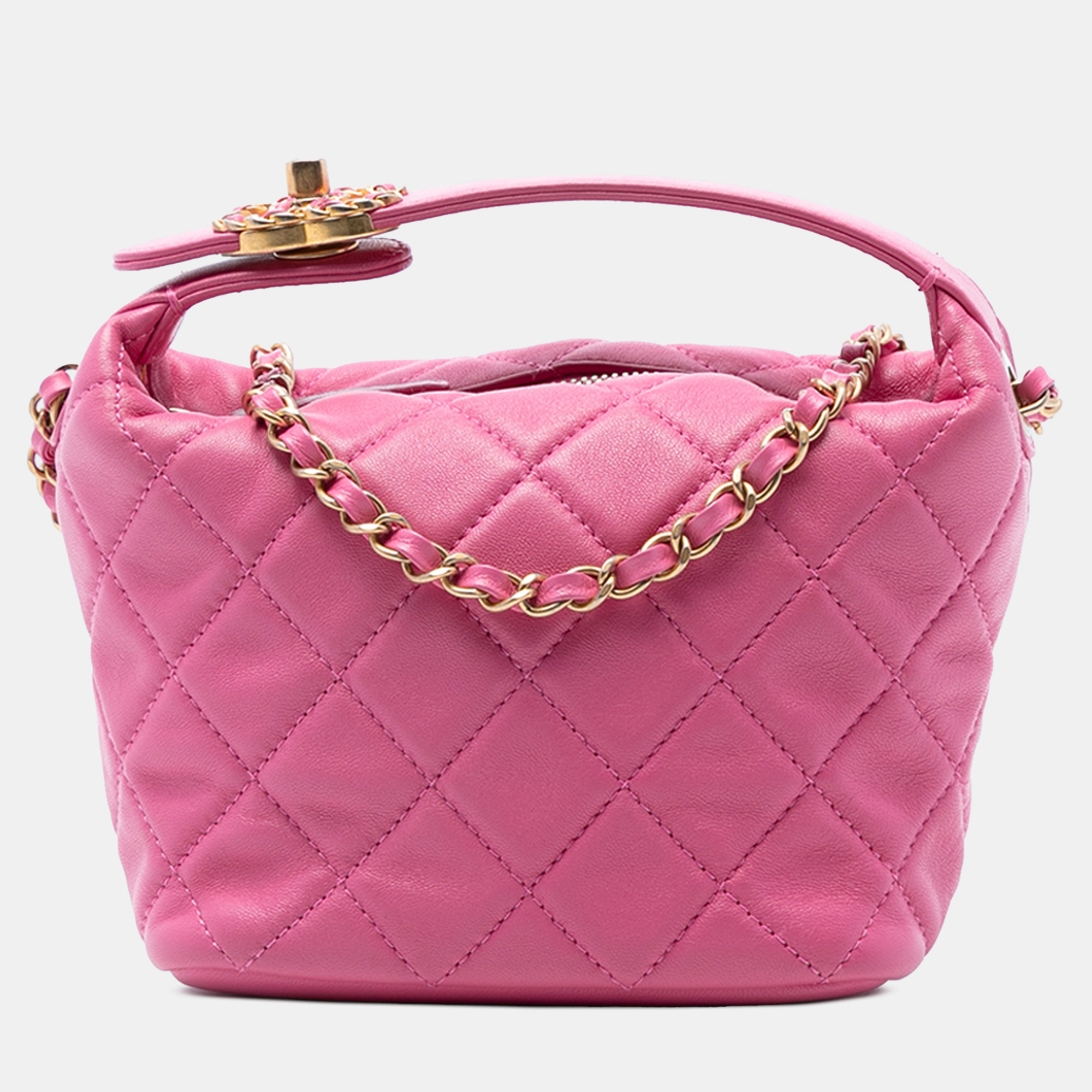 Chanel Pink Small Quilted Lambskin Perfect Meeting Hobo Bag
Chanel Pink Small Quilted Lambskin Perfect Meeting Hobo Bag