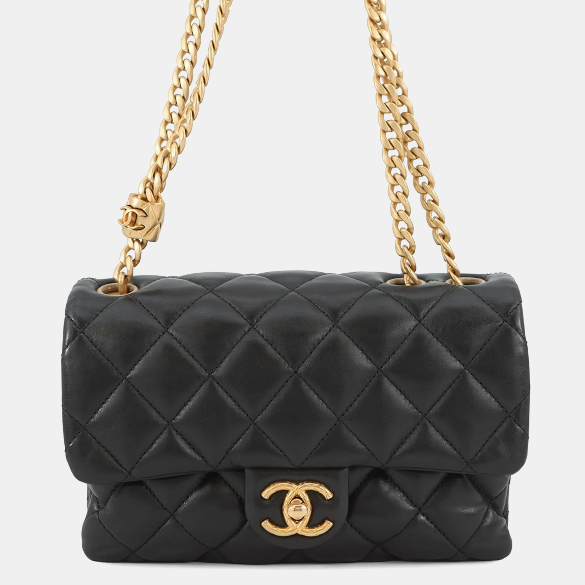Chanel Chain Shoulder Bag Matelasse Coco Mark Lambskin, Black
Chanel Chain Shoulder Bag Matelasse Coco Mark Lambskin, Black