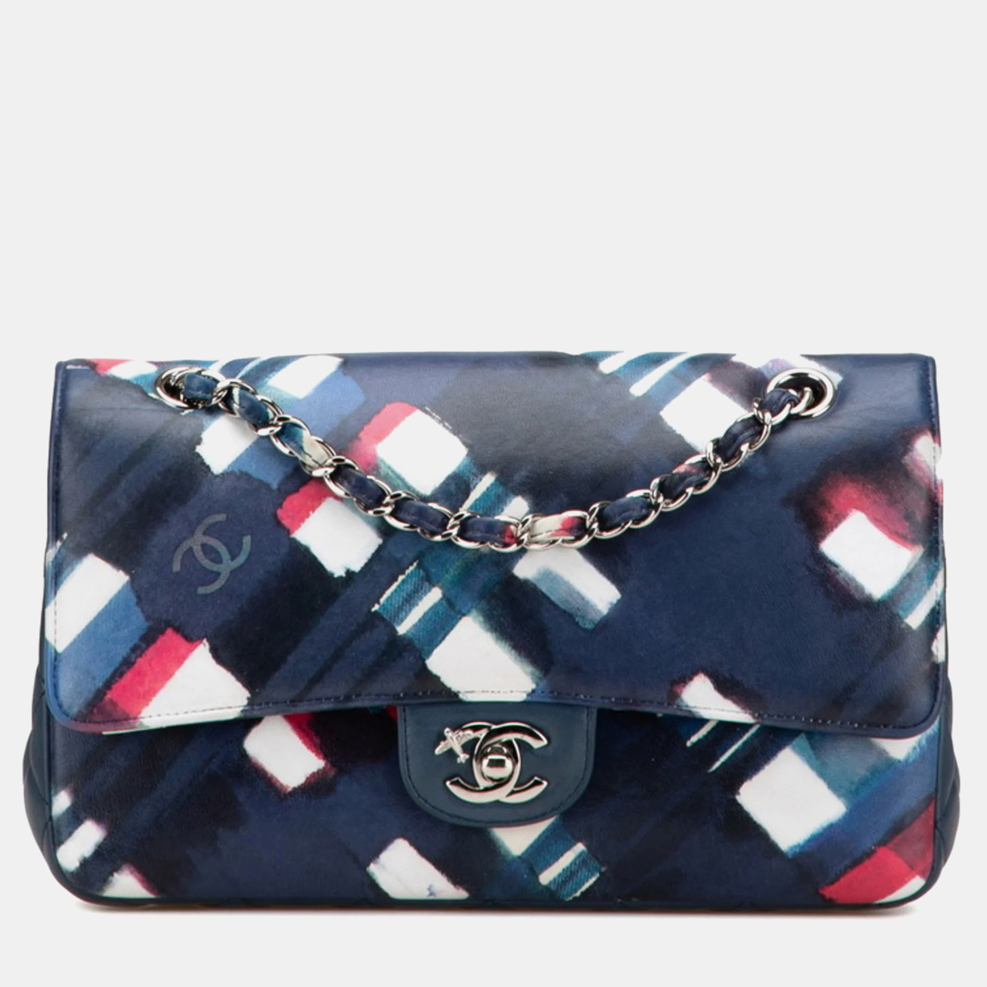 Chanel Airline Matelasse Coco Mark Double Flap Chain Shoulder Bag Handbag Navy White Multicolor Lambskin, Blue
Chanel Airline Matelasse Coco Mark Double Flap Chain Shoulder Bag Handbag Navy White Multicolor Lambskin, Blue