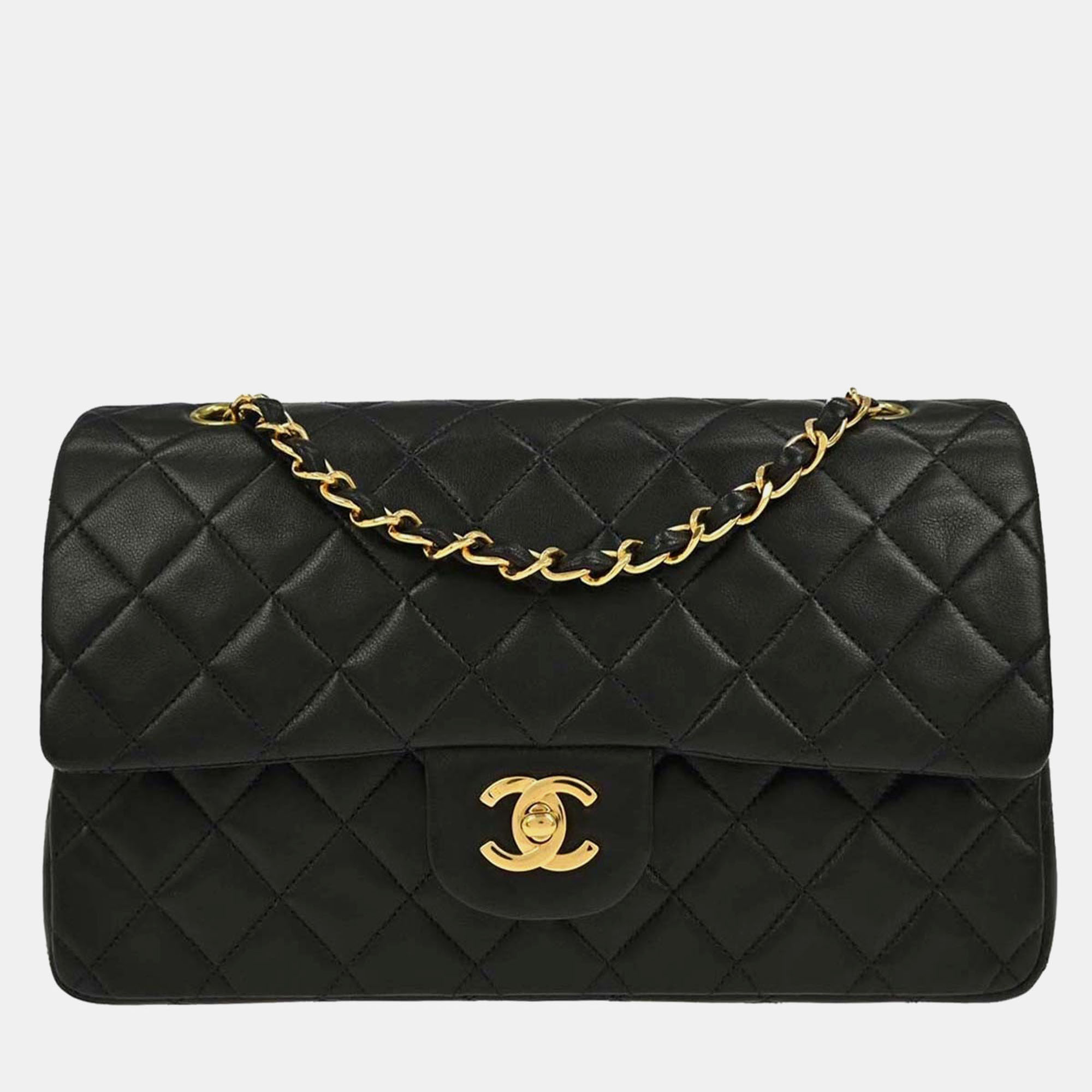 Chanel Black Lambskin Medium Classic Double Flap Shoulder Bag
Chanel Black Lambskin Medium Classic Double Flap Shoulder Bag