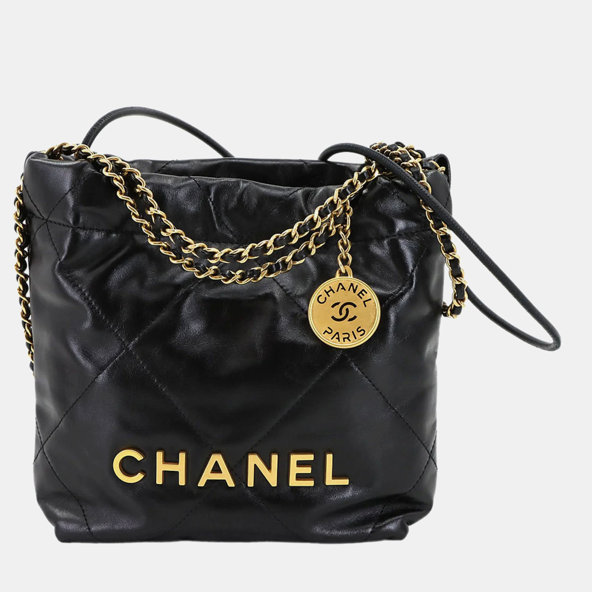 Chanel 22 Mini 2-Way Chain Hand/Shoulder Bag In Black Leather
Chanel 22 Mini 2-Way Chain Hand/Shoulder Bag In Black Leather