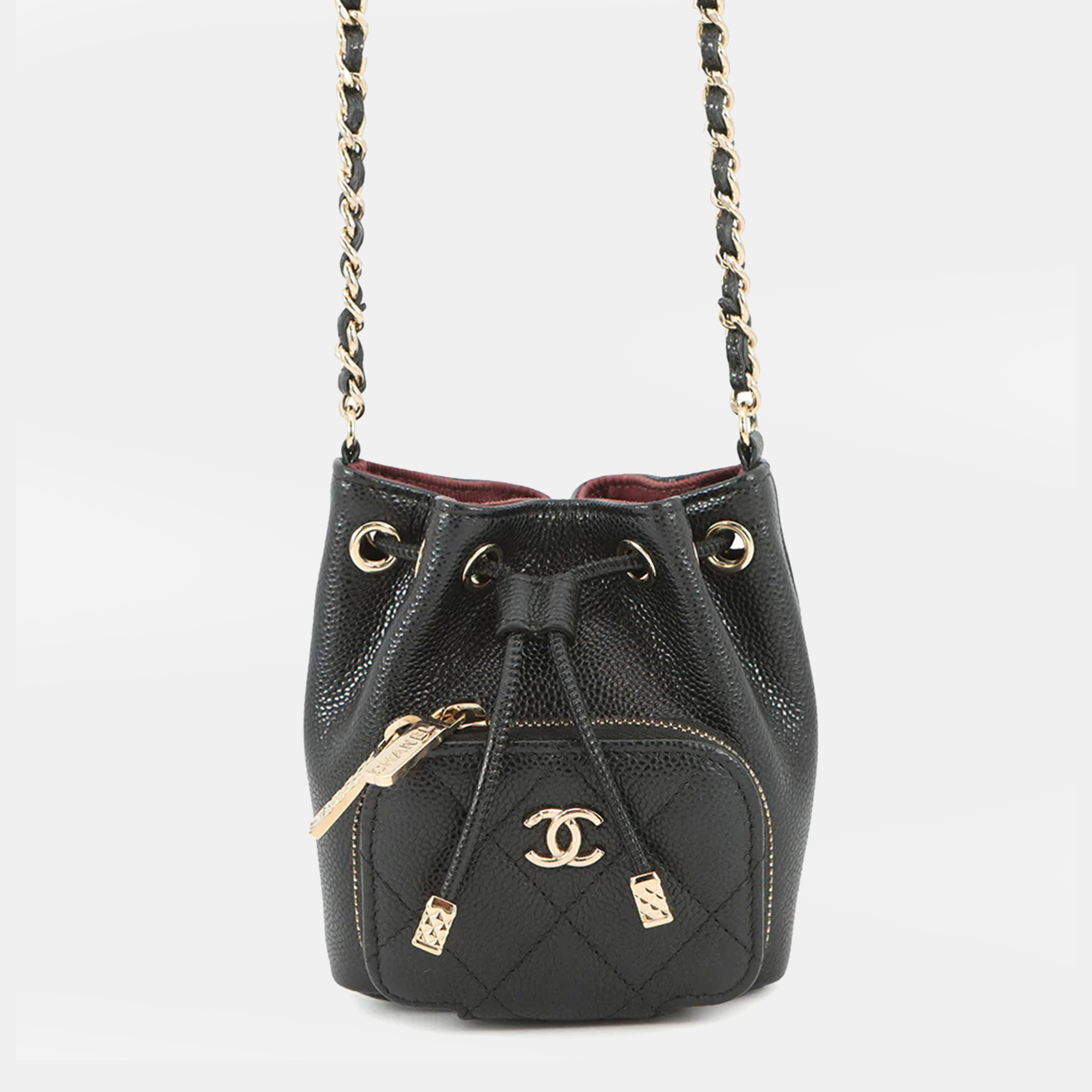 Chanel Matelasse Bucket Bag Black Caviar Leather
Chanel Matelasse Bucket Bag Black Caviar Leather