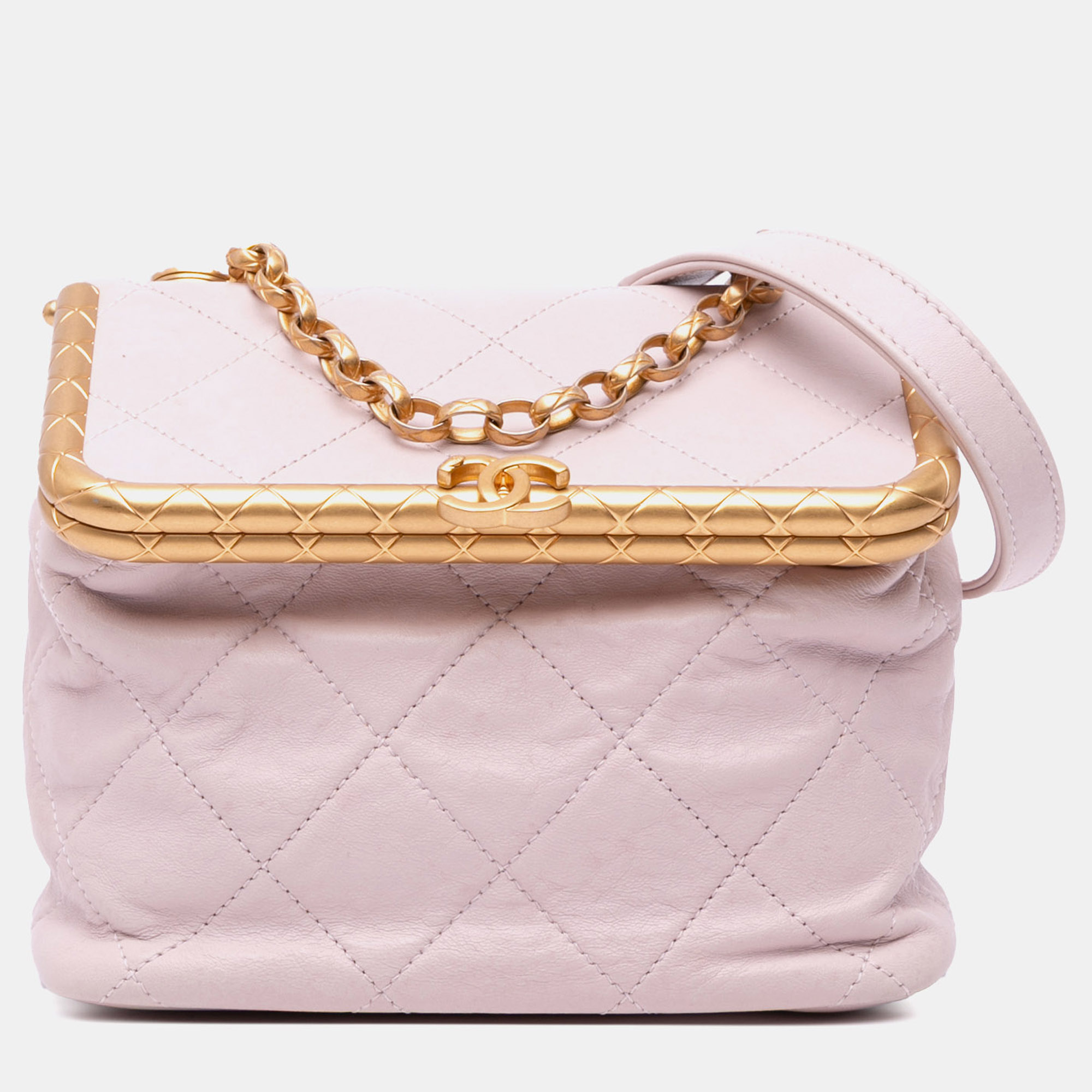 Chanel Pink Quilted Lambskin My Crush Vanity Bag
Chanel Pink Quilted Lambskin My Crush Vanity Bag