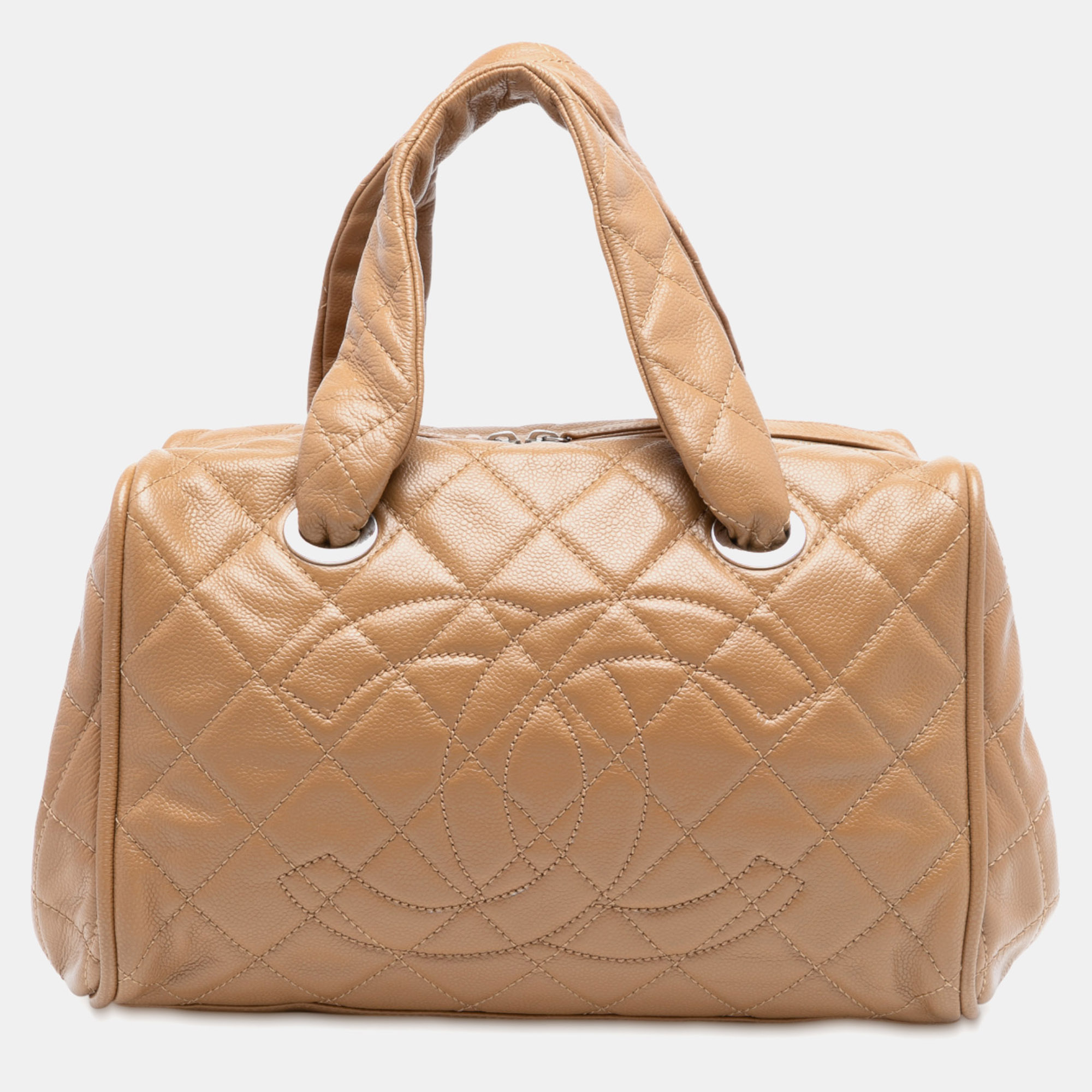 Chanel Brown CC Quilted Caviar Stitched Bowler Bag
Chanel Brown CC Quilted Caviar Stitched Bowler Bag