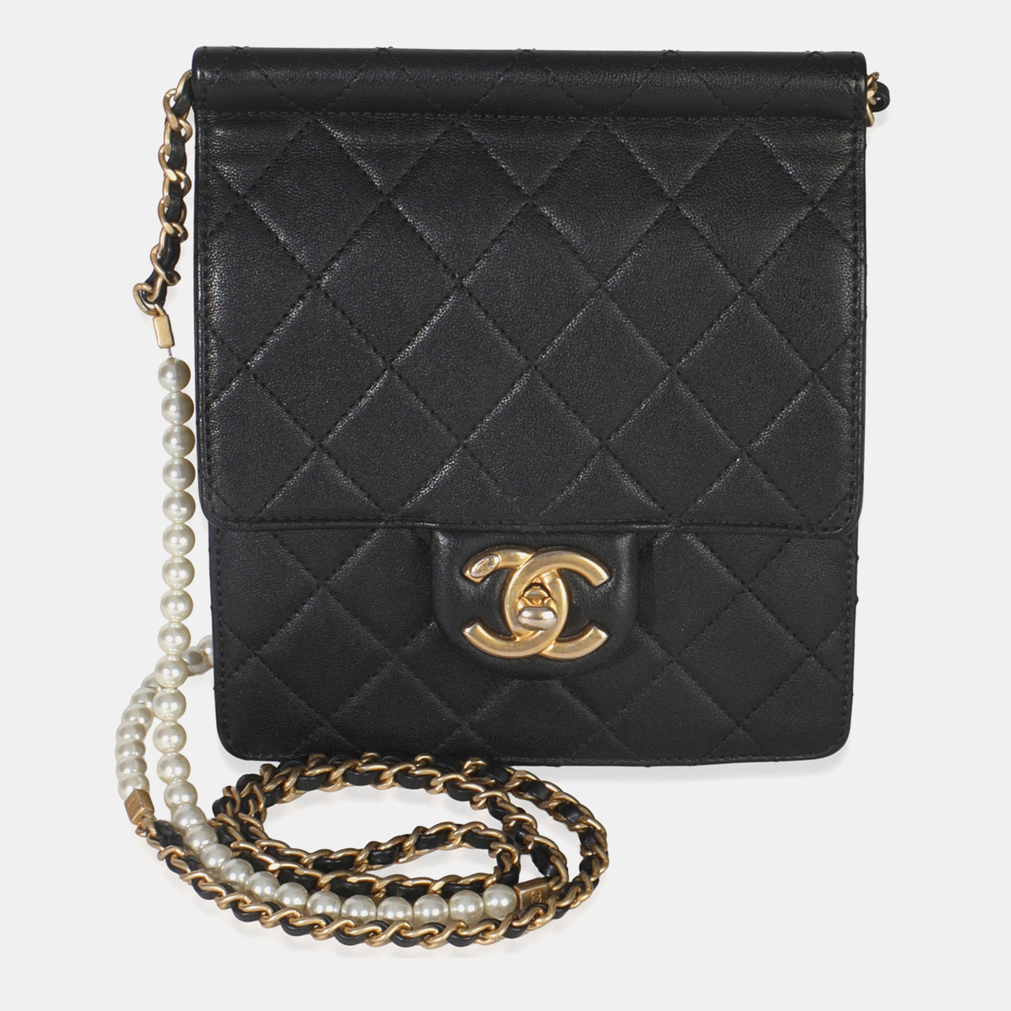 Chanel Black Quilted Goatskin Vertical Chic Pearls Flap Bag
Chanel Black Quilted Goatskin Vertical Chic Pearls Flap Bag