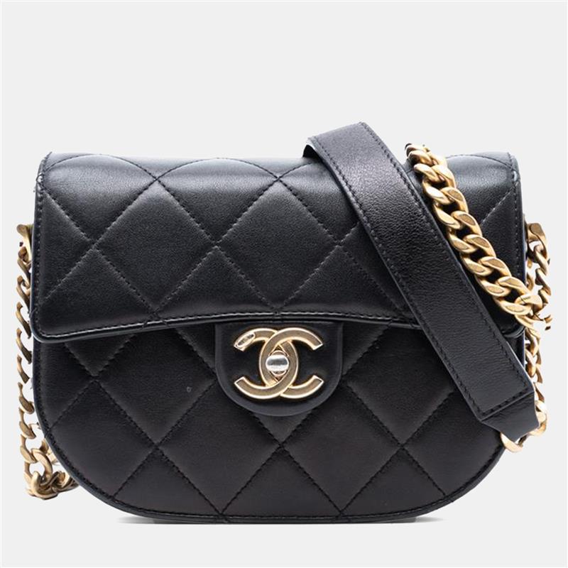 Chanel Black Mini CC Quilted Shiny Calfskin Round Moon Messenger Flap
Chanel Black Mini CC Quilted Shiny Calfskin Round Moon Messenger Flap