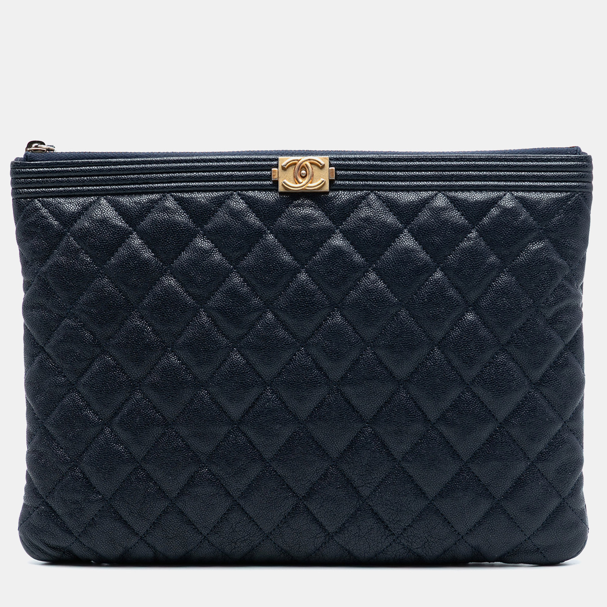 Chanel Blue Medium Quilted Caviar Boy O Case Clutch
Chanel Blue Medium Quilted Caviar Boy O Case Clutch