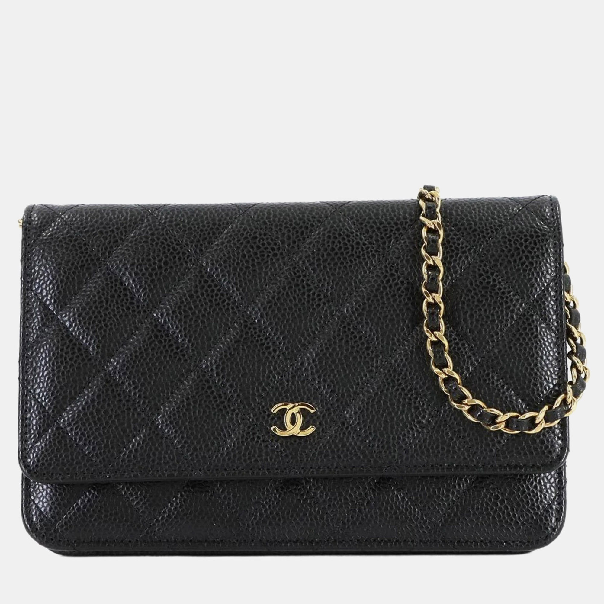 Chanel Matelasse Classic Chain Wallet In Black Caviar Leather
Chanel Matelasse Classic Chain Wallet In Black Caviar Leather