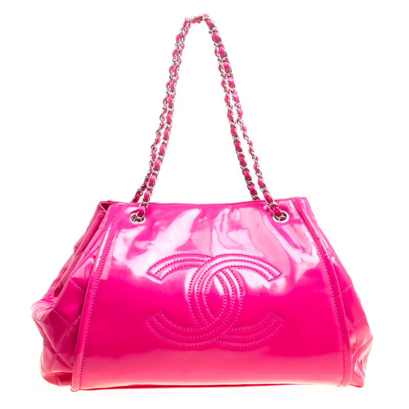 Handbags Chanel Chanel Vynil Lipstick Accordion Tote Pink.