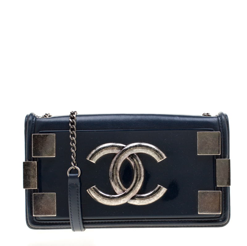 Chanel Blue Leather and Pexiglass Boy Brick Flap Bag