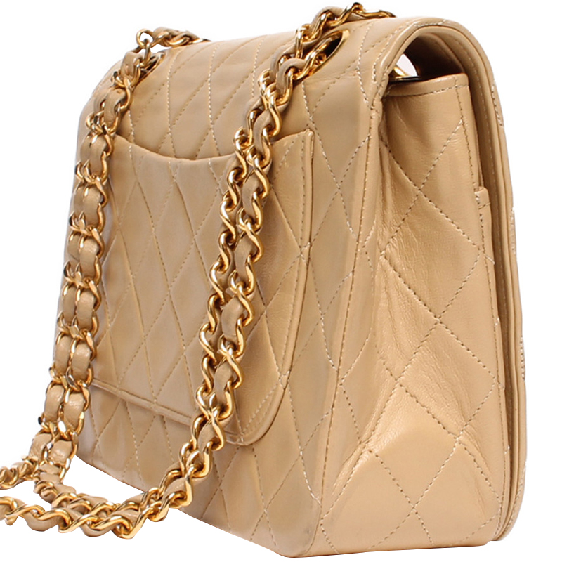 Chanel Beige Quilted Leather Vintage Full Flap Bag
Chanel Beige Quilted Leather Vintage Full Flap Bag