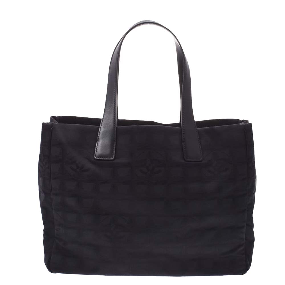 Image of Chanel Black Nylon Travel Line Tote Bag