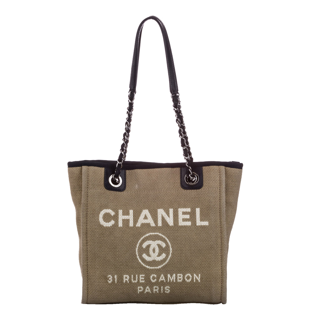 Chanel Large Brown Deauville Tote Bag