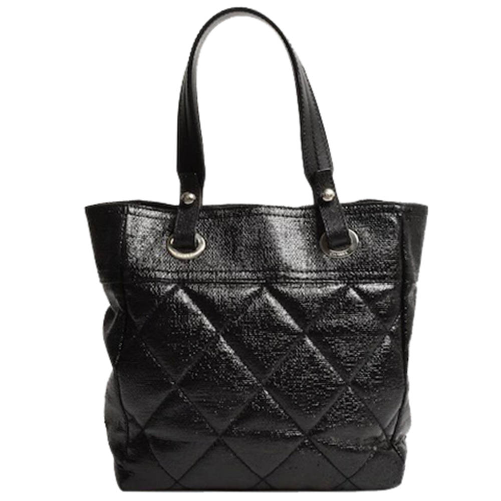 Chanel Black Leather Paris-Biarritz Tote Bag