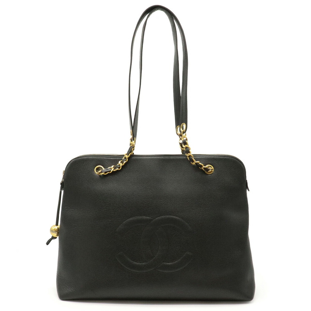 Image of Chanel Black Caviar Leather Tote Bag