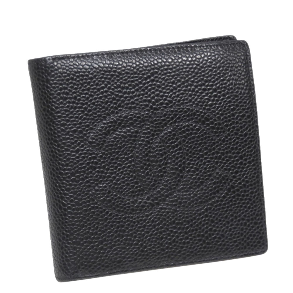 Image of Chanel Black Caviar Leather CC Wallet