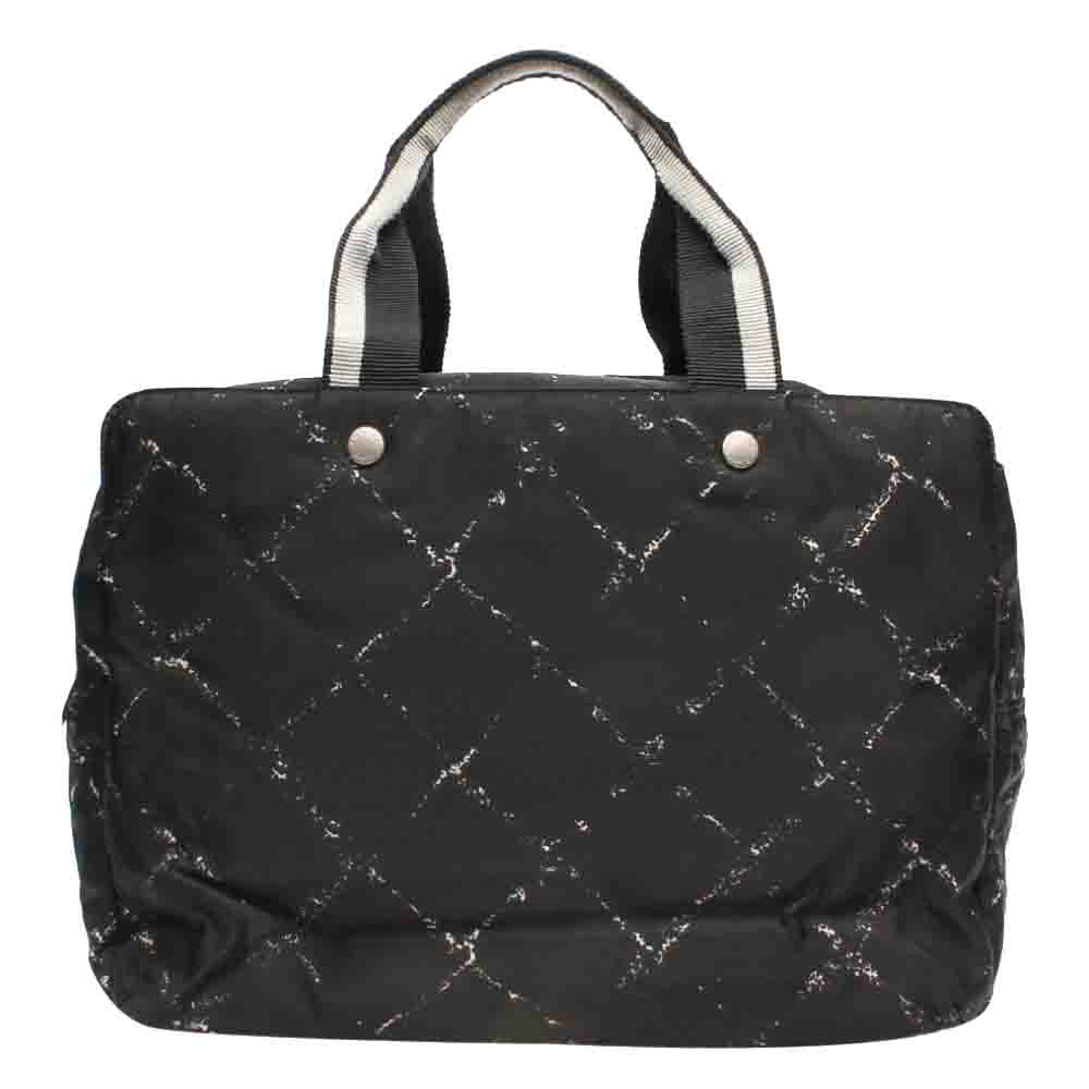 Chanel Black Nylon Travel Line Tote Bag