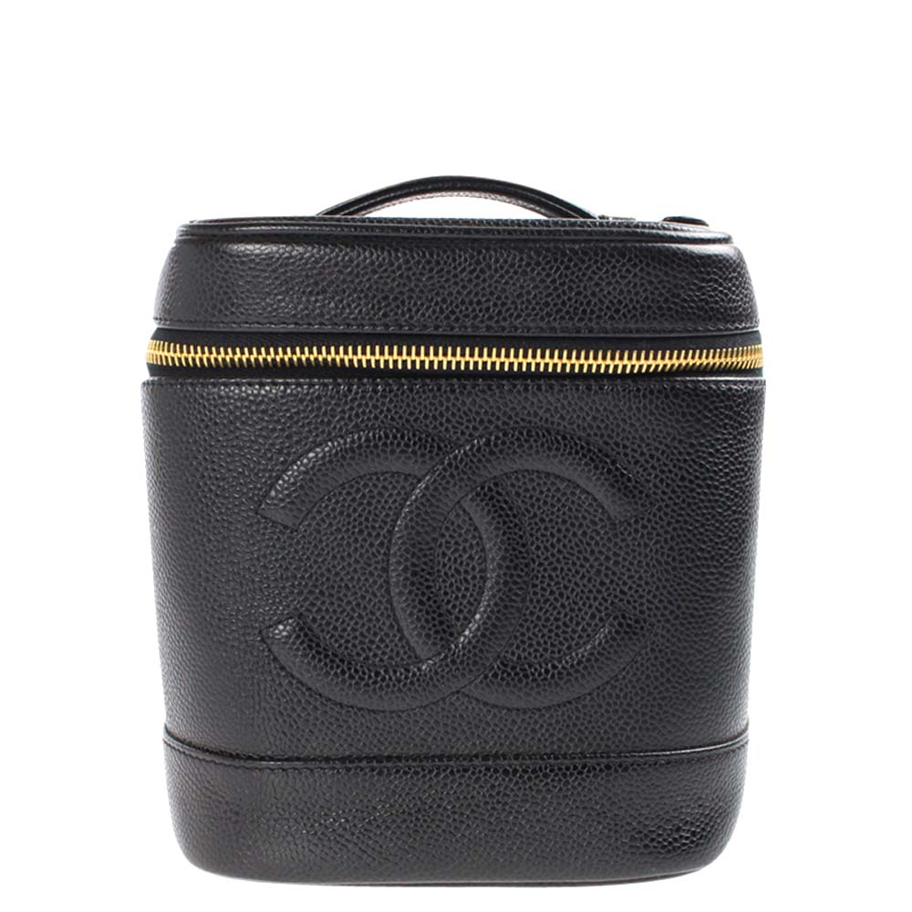 Chanel Black Leather Timeless CC Vanity Bag