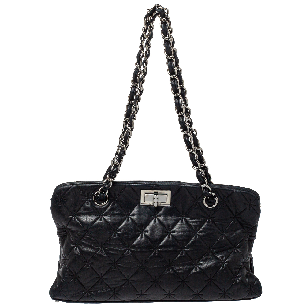 Chanel Black Quilted Leather 2.55 Reissue Tote