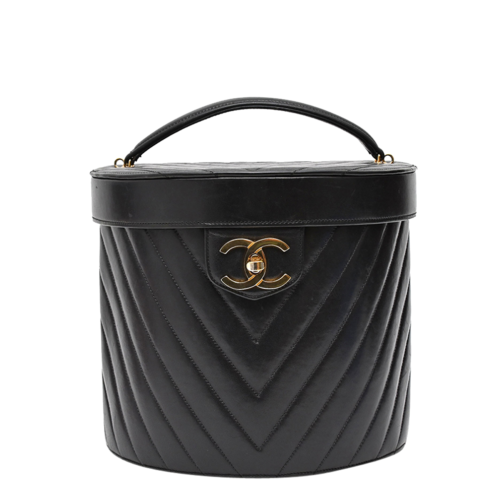 Chanel Black Leather CC Vanity Bag
