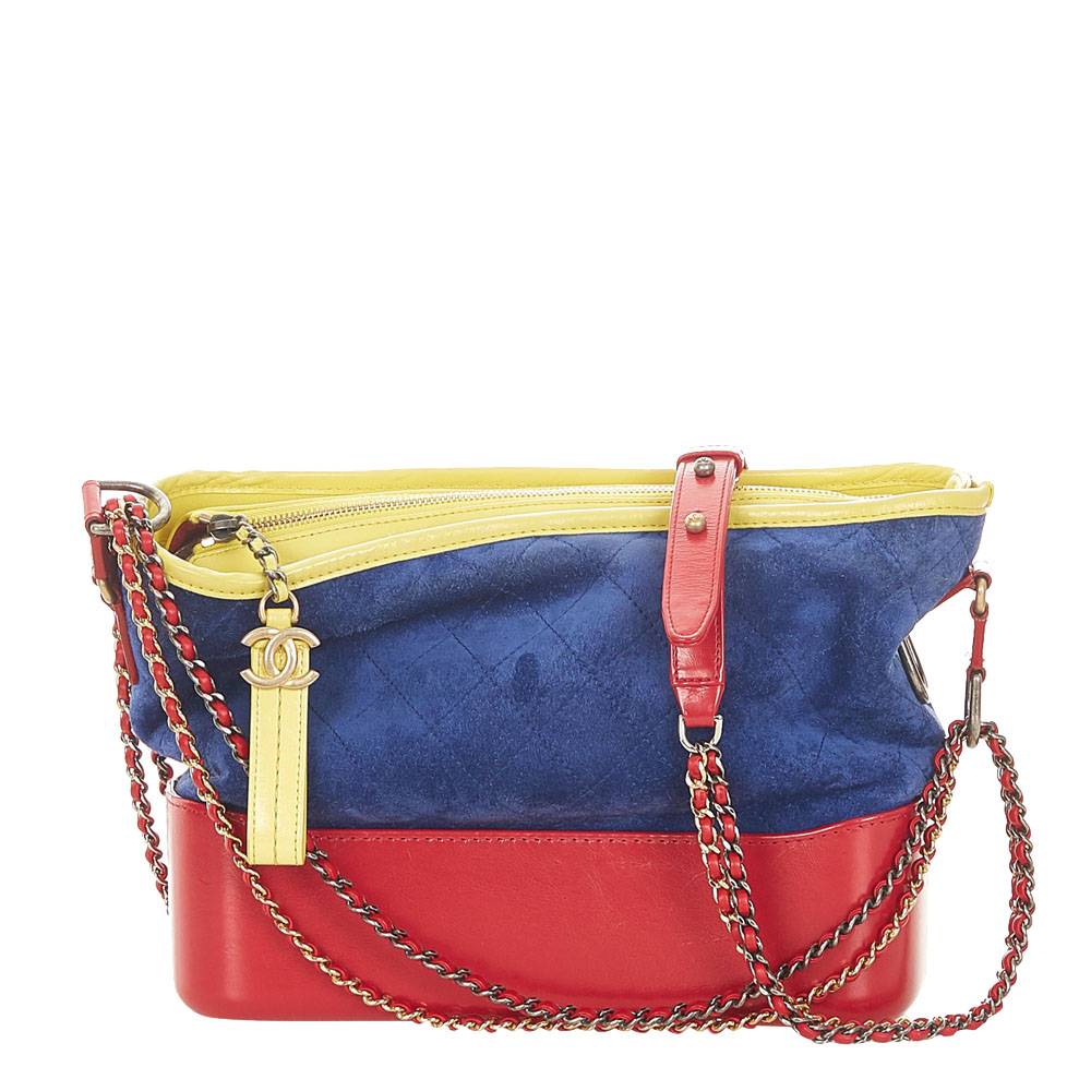 Chanel Multicolor Suede and Leather Gabrielle Medium Hobo Bag