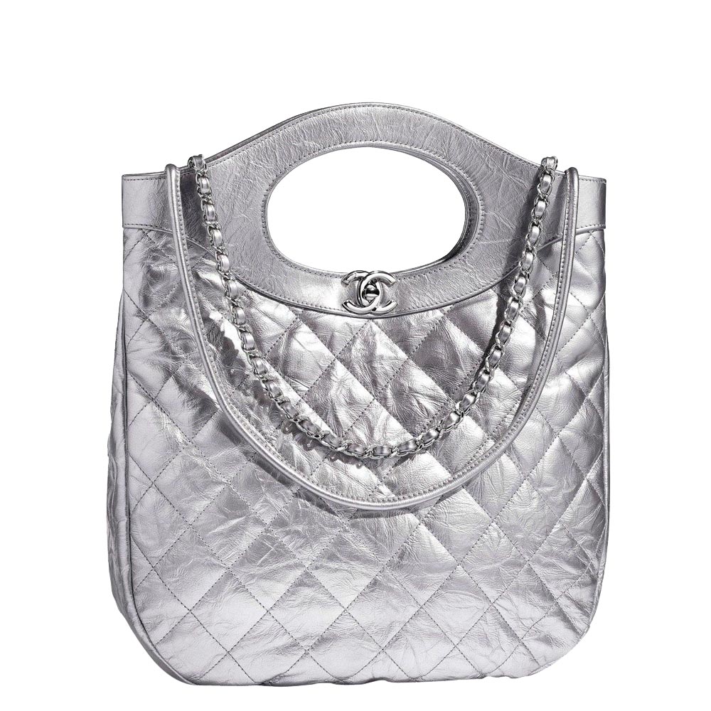 Chanel Silver Quilted Leather 31 Mini Bag