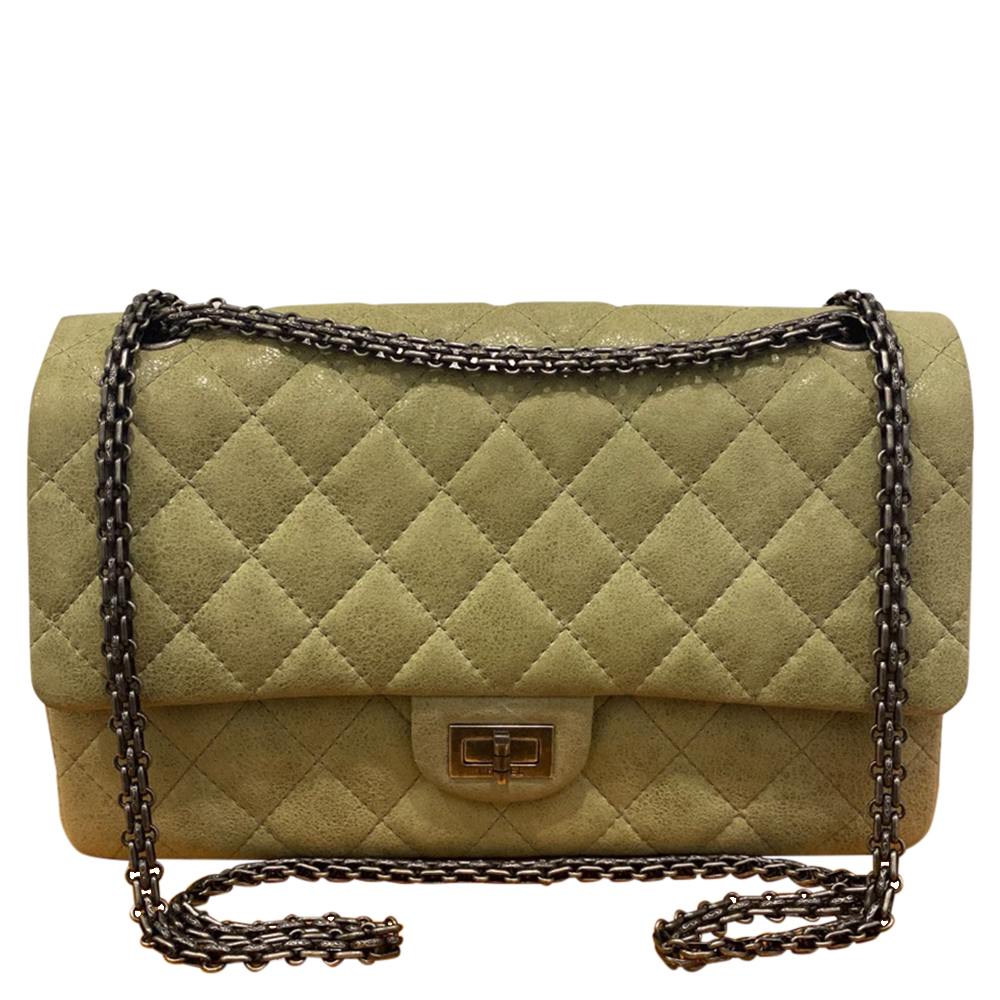 Chanel Green Nubuck Leather 2.55 Reissue 226 Flap Bag