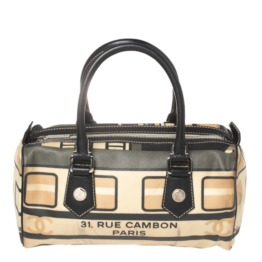 Chanel Multicolor Coated Canvas and Caviar Leather Central Station Satchel