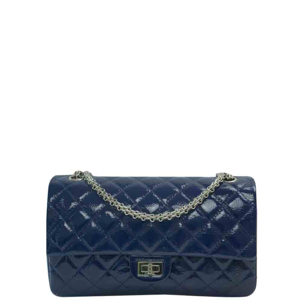 Chanel Blue Patent Leather Reissue 2.55 Shoulder Bag
