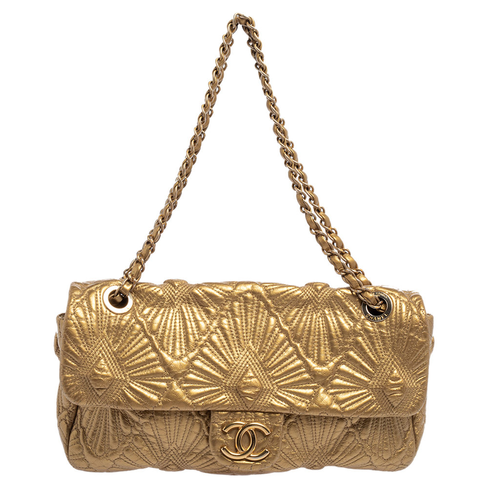 Chanel Gold Quilted Leather Ca D'Oro Flap Bag