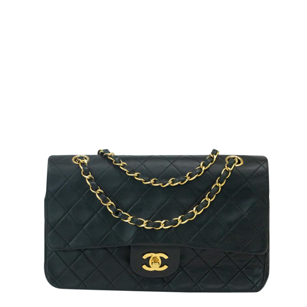 Chanel Black Leather Vintage Double Flap Bag