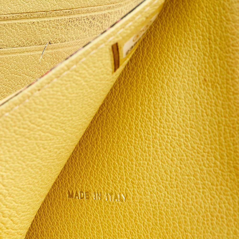 Chanel Yellow Leather Trifold Wallet