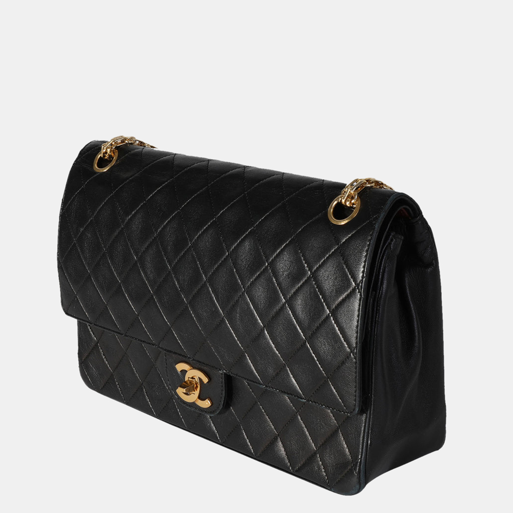 Chanel Black Quilted Lambskin Leather Medium Vintage Double Flap Shoulder Bag
Chanel Black Quilted Lambskin Leather Medium Vintage Double Flap Shoulder Bag
