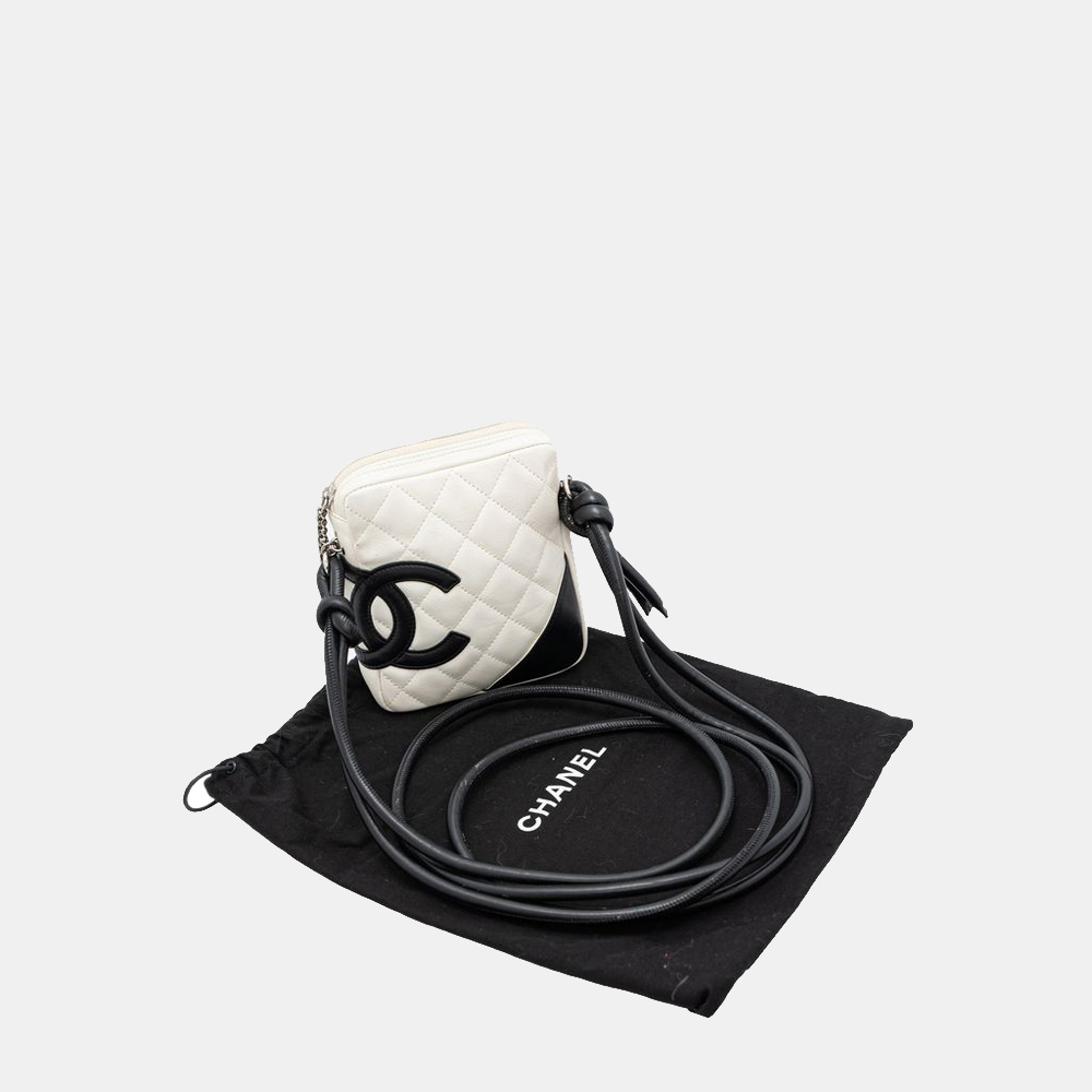 Chanel White/Black Quilted Cambon Ligne Crossbody Bag