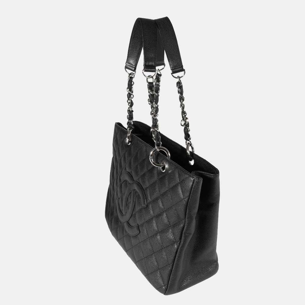 

Chanel Black Quilted Caviar Leather Grand Shopping Tote Bag