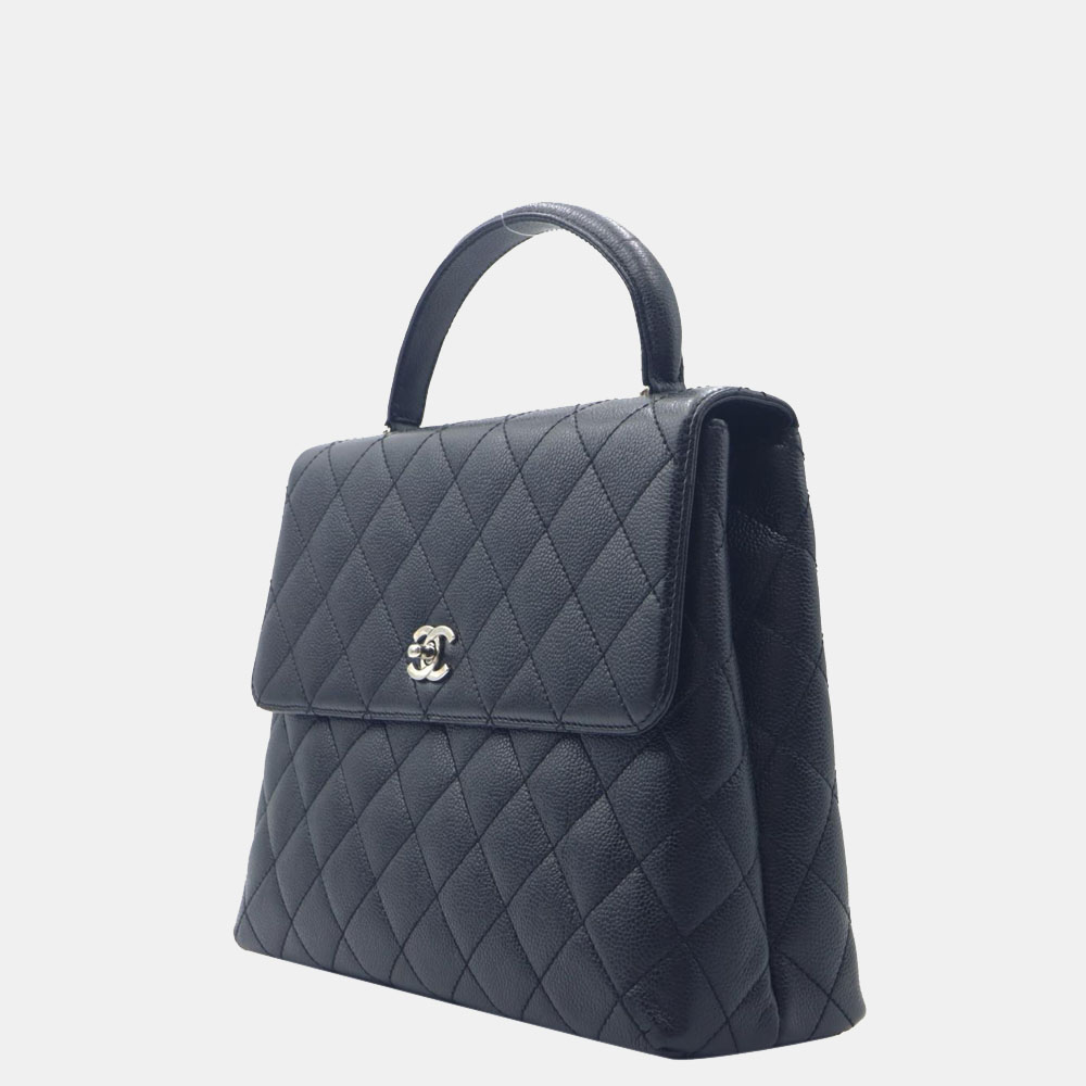 

Chanel Black Caviar Leather Kelly Top Handle Bag