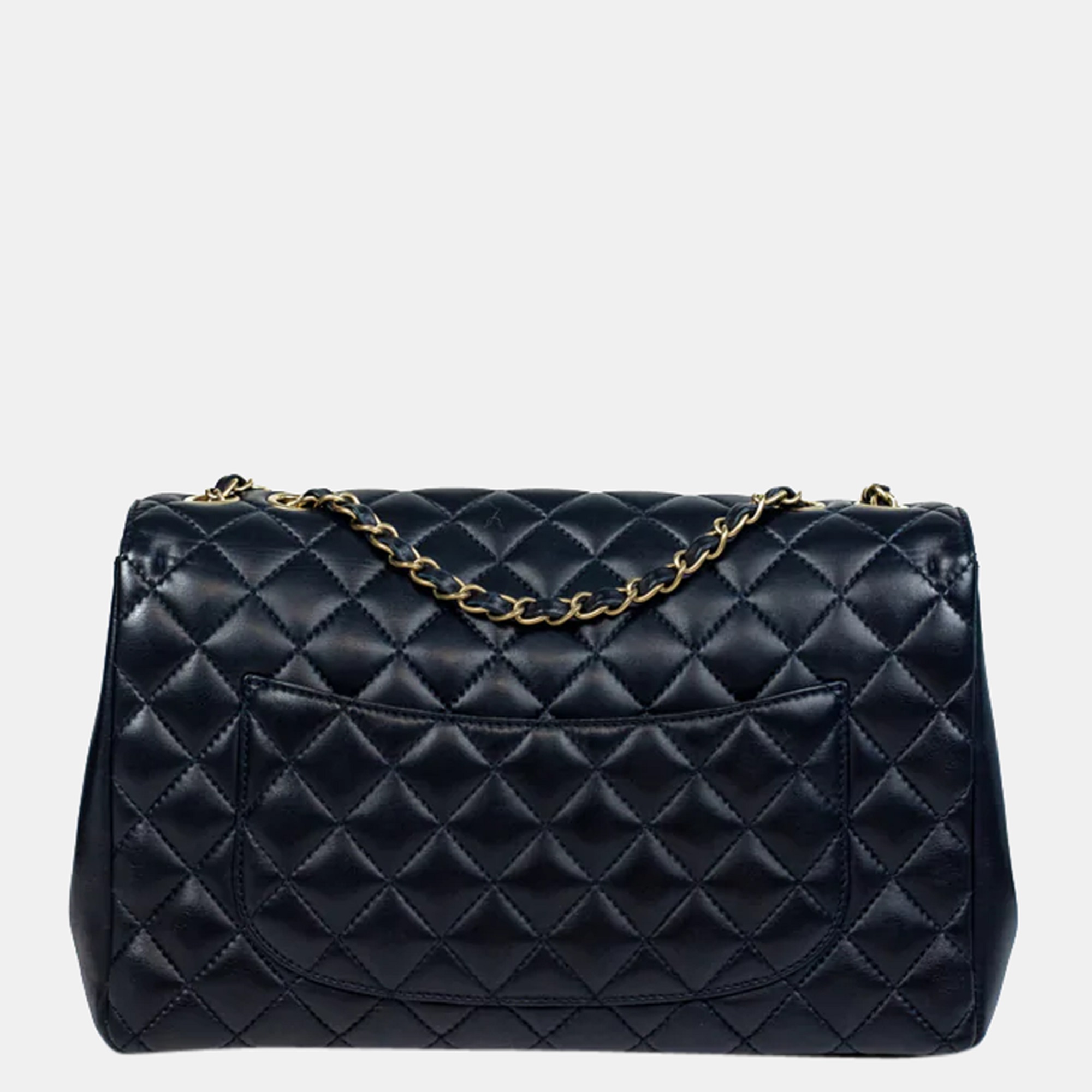 Chanel  Blue Quilted Leather Diana Jumbo Shoulder Bag