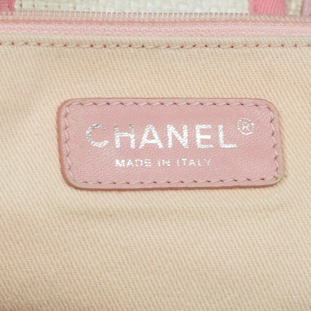 Chanel Deauville Shoulder Bag In Beige Canvas