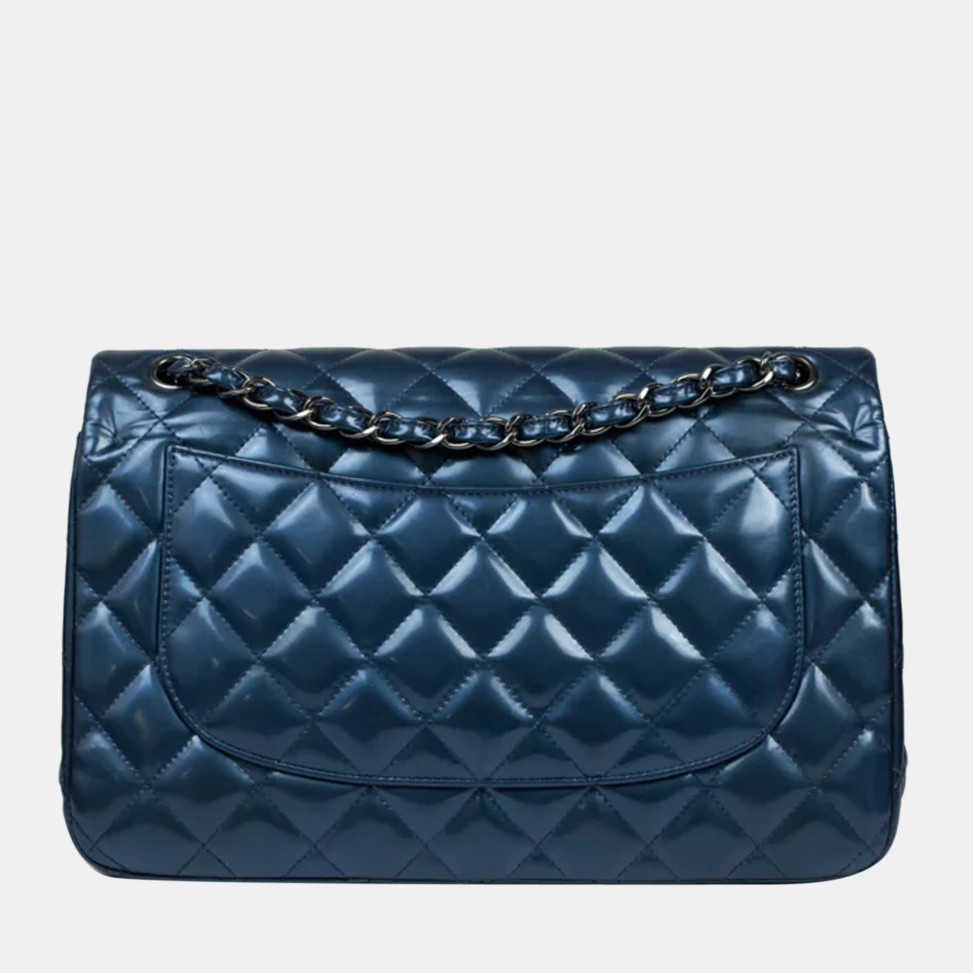Chanel Blue Quilted Caviar Leather Jumbo Classic Flap Bag