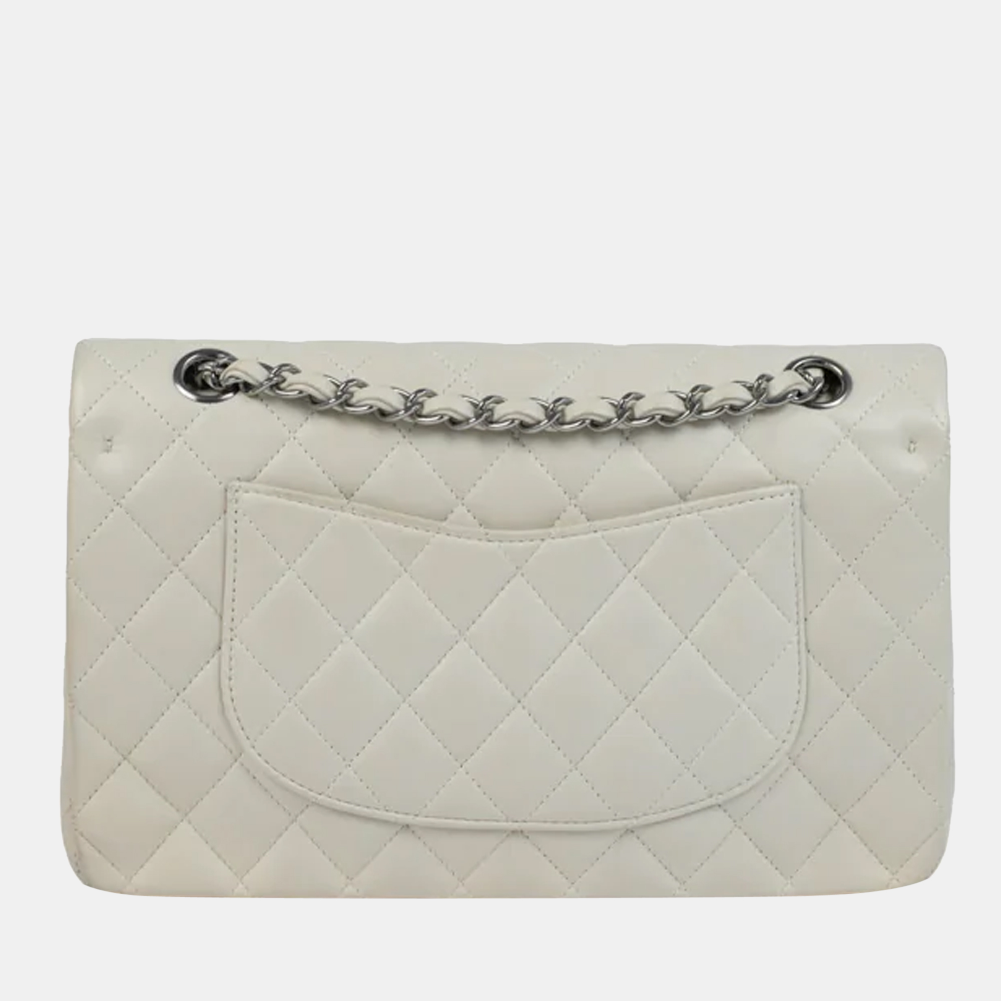 Chanel Grey Classic Leather Medium Classic Double Flap Bag