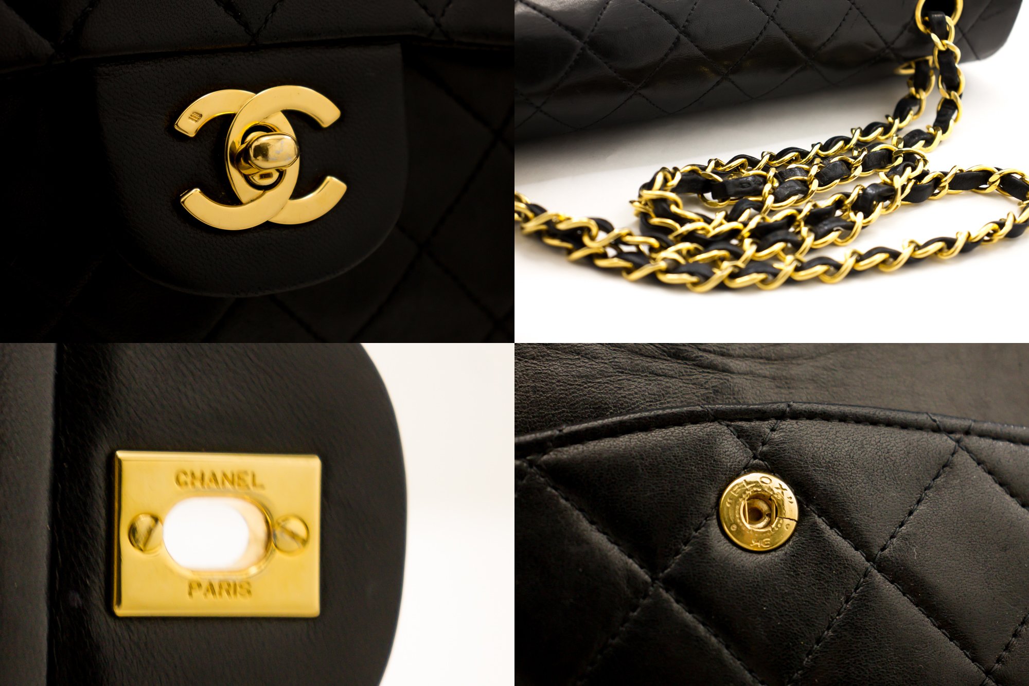 Chanel Black Caviar Leather Medium Classic Double Flap Shoulder Bag