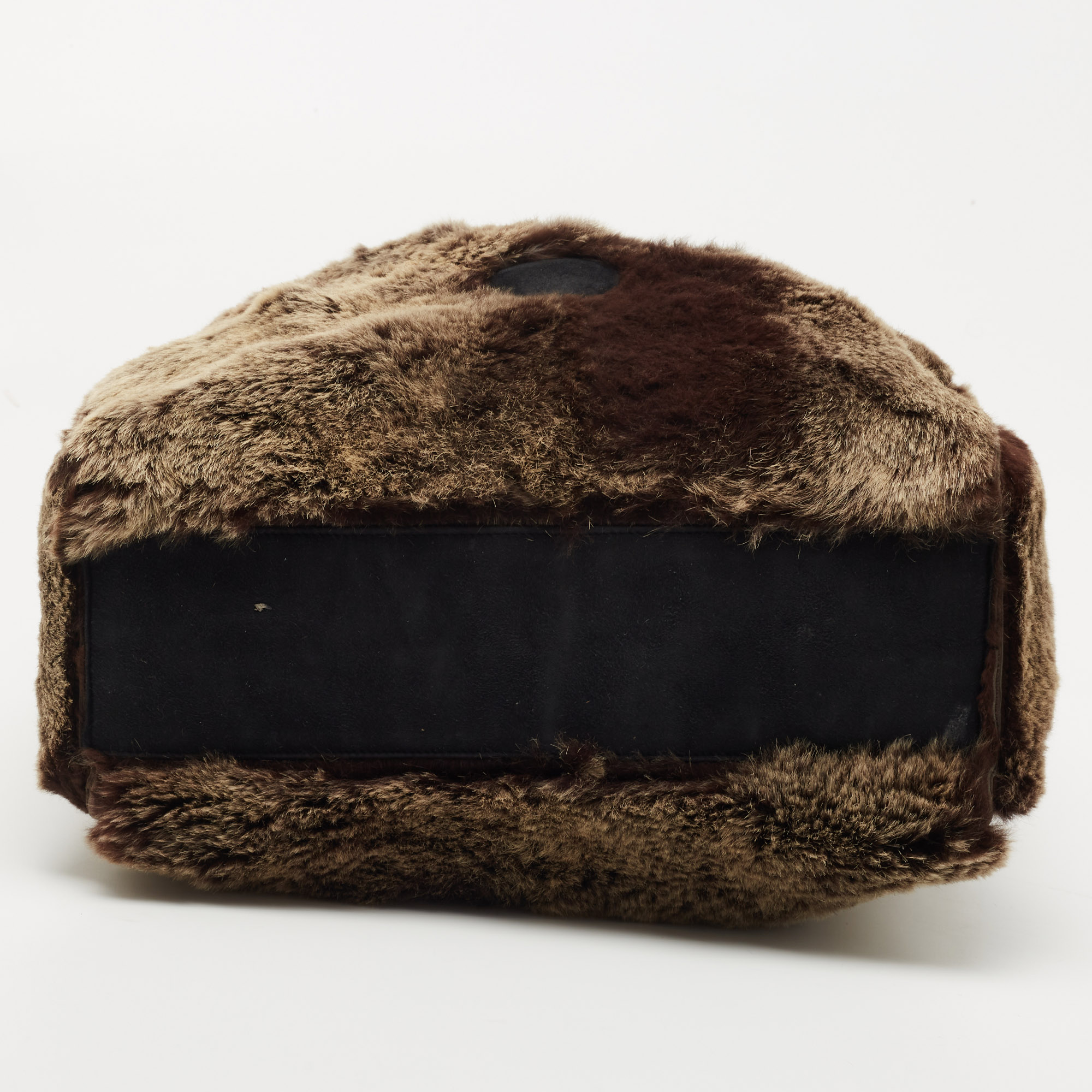 Chanel Beige/Brown Rabbit Fur CC Tote