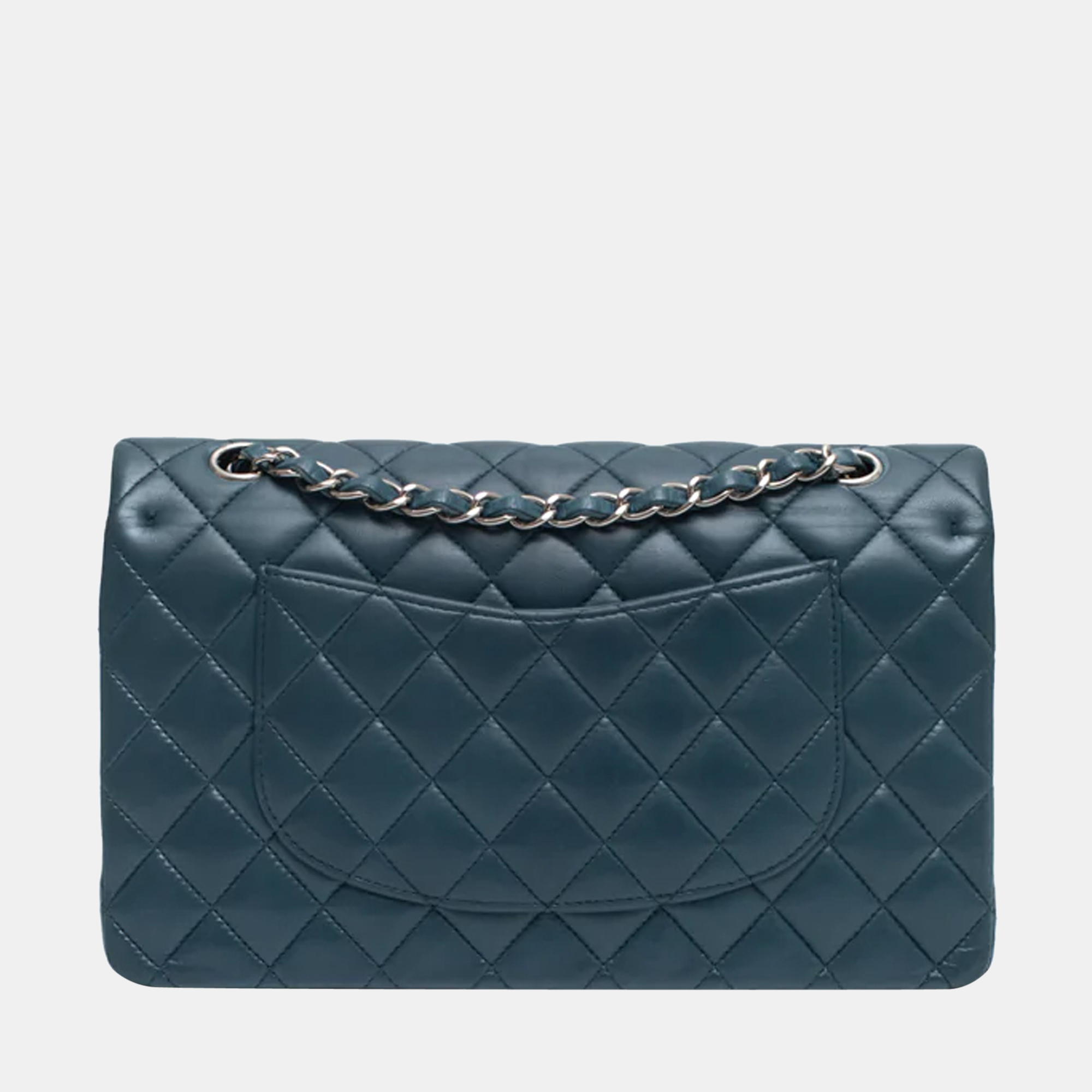 Chanel Blue Leather Medium Classic Double Flap Bag